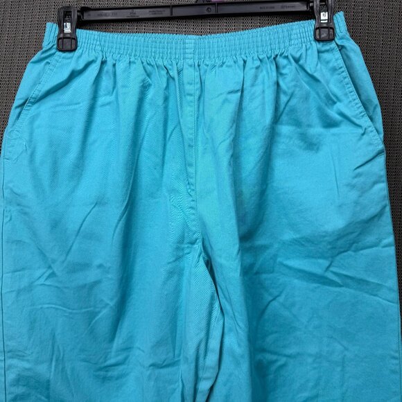 Alfred Dunner Womens Size 16 Turquoise Pull-On Capri Pants Elastic waistband - Picture 8 of 9